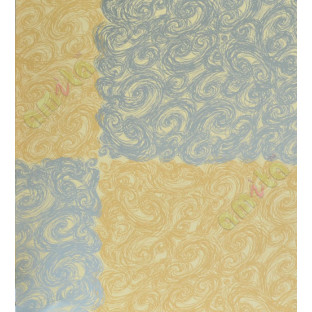 Yellow grey colour paisley square blocks home décor wallpaper for walls